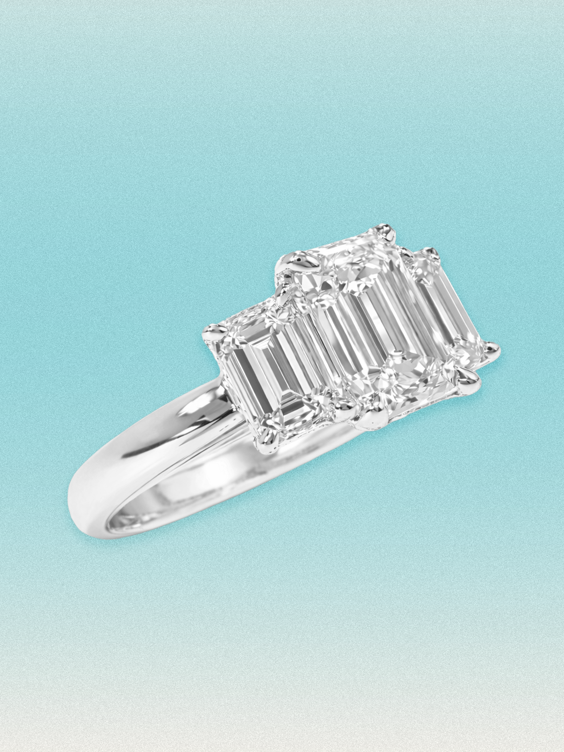 3.00 ctw Emerald Three-Stone Lab Grown Diamond Engagement Ring