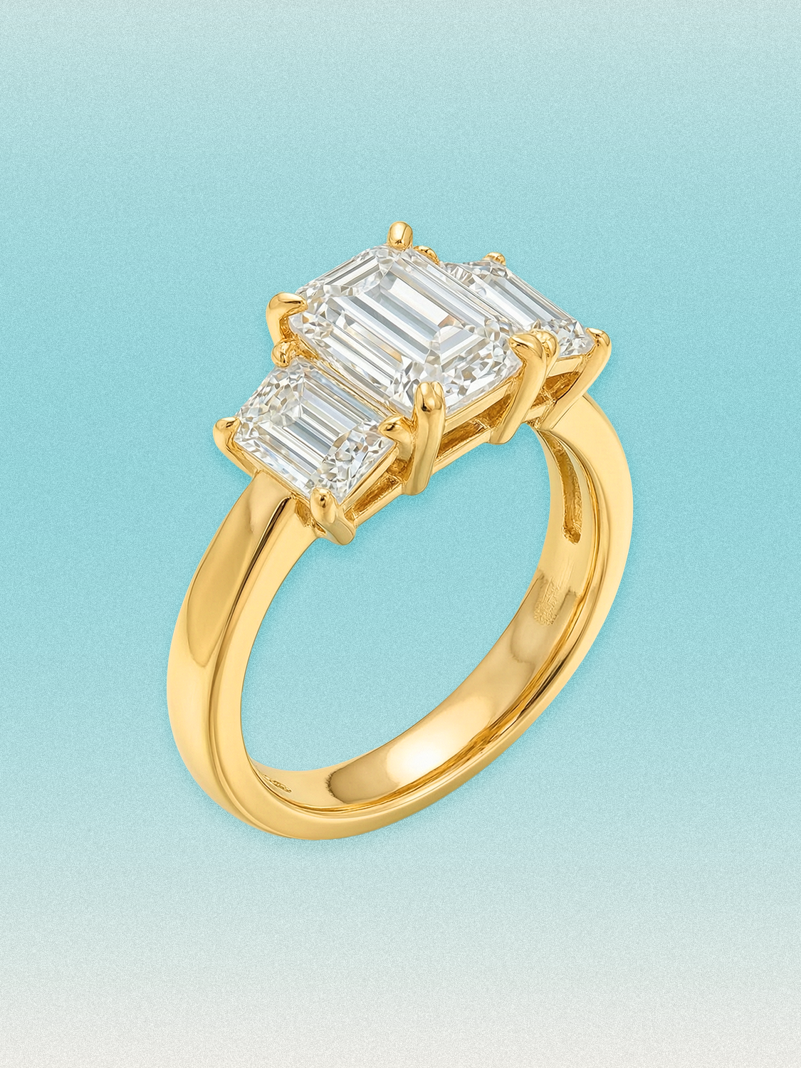 3.00 ctw Emerald Three-Stone Lab Grown Diamond Engagement Ring