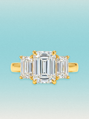 3.00 ctw Emerald Three-Stone Lab Grown Diamond Engagement Ring