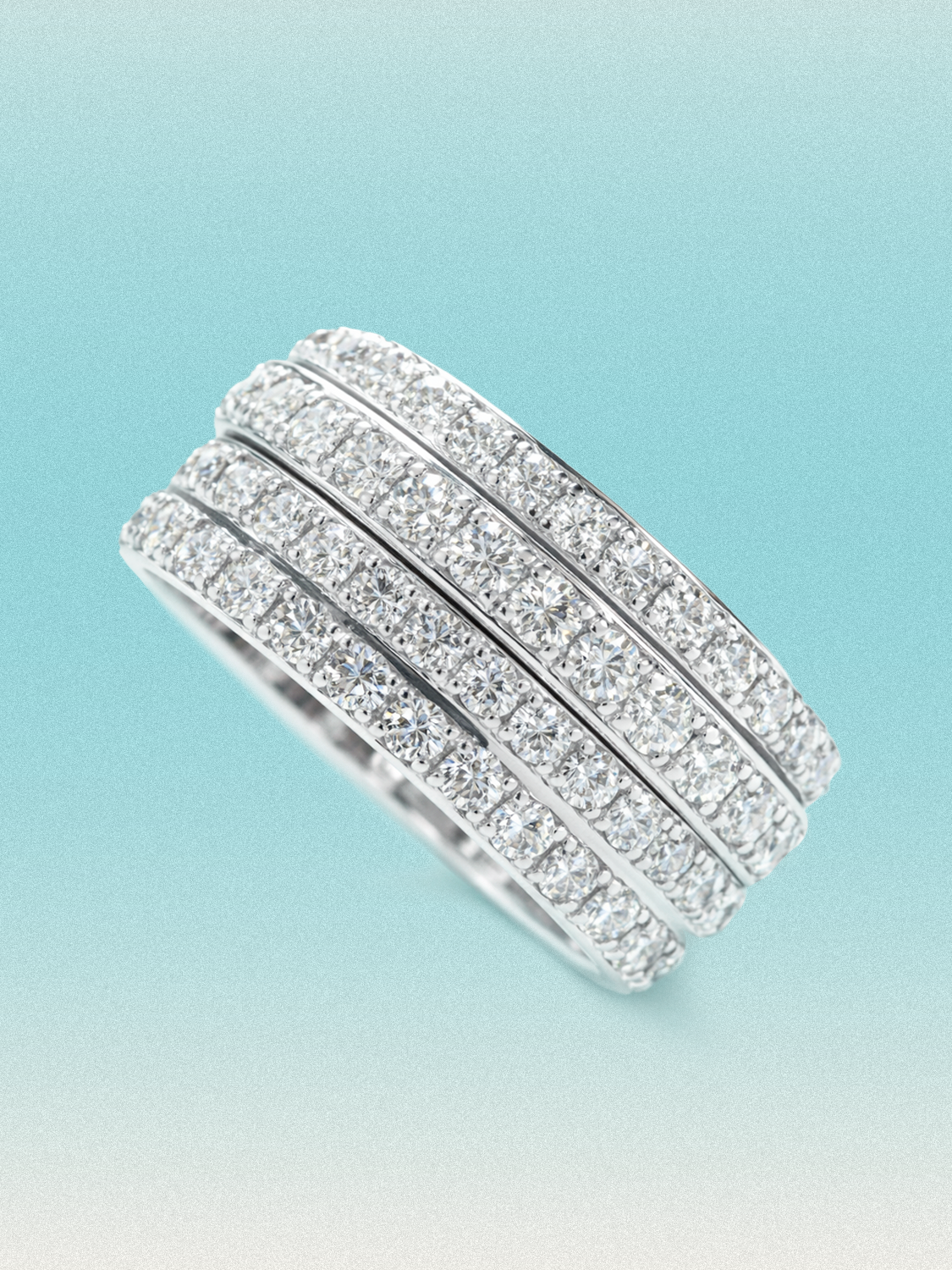 3.00 ctw Eternity Pave Lab Grown Diamond Multi Layered Band