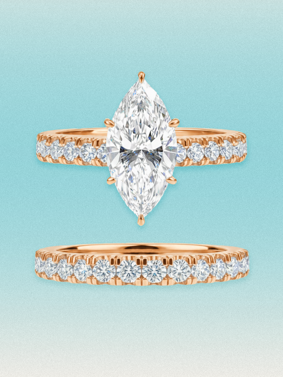 3.00 ctw Marquise Shared Prong Lab Grown Diamond Bridal Set