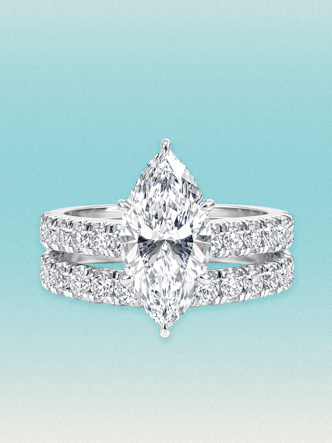 3.00 ctw Marquise Shared Prong Lab Grown Diamond Bridal Set