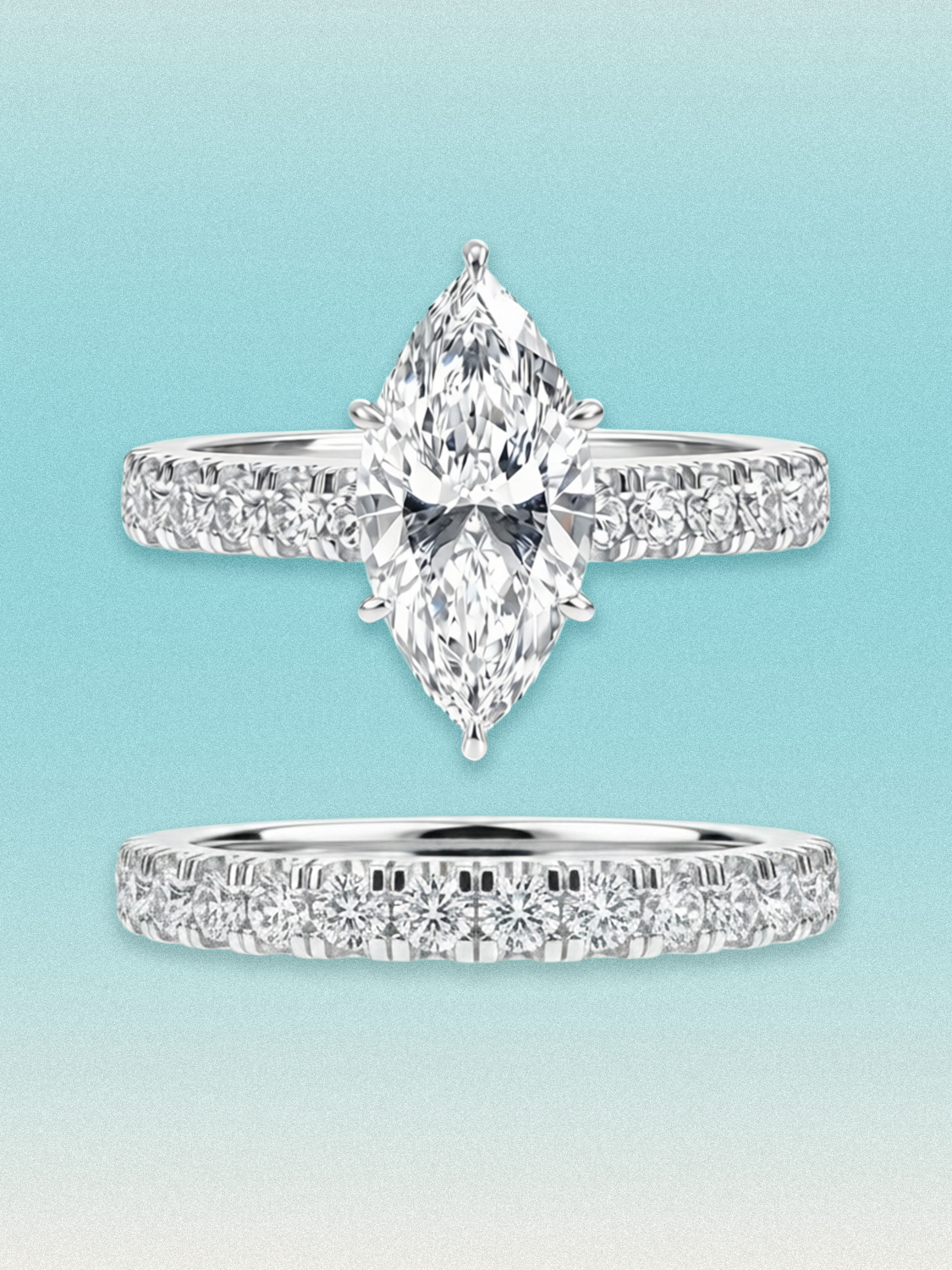 3.00 ctw Marquise Shared Prong Lab Grown Diamond Bridal Set