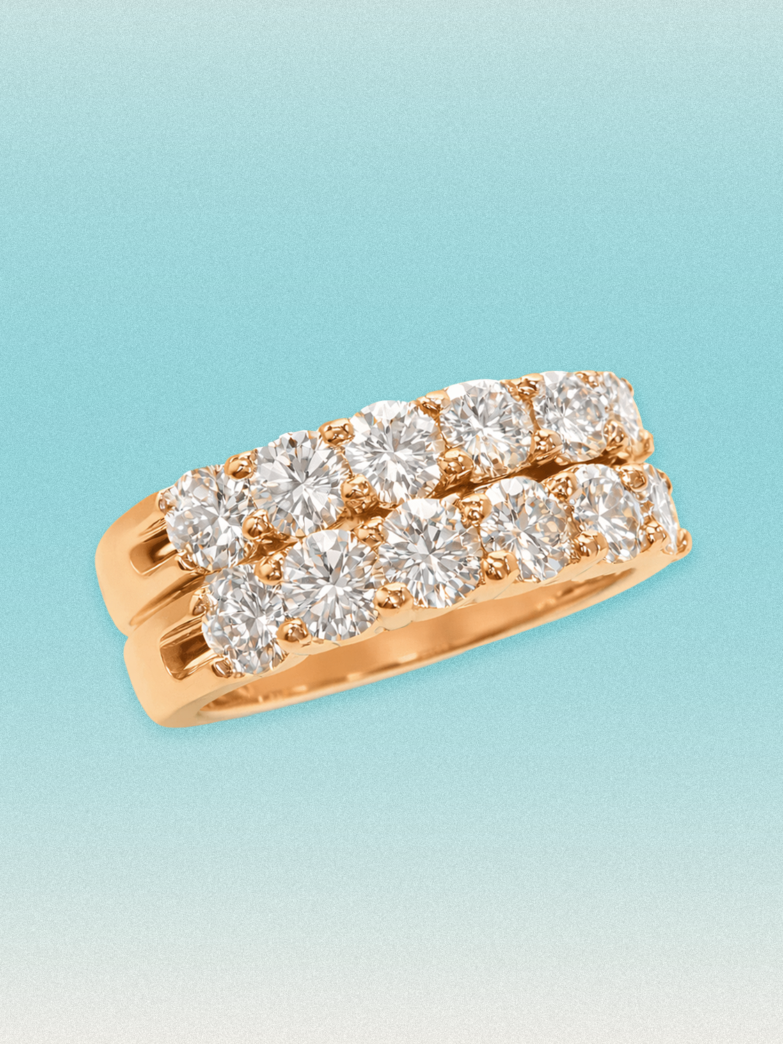3.00 ctw Round 6-Stones Pave Lab Grown Diamond Double-Row Band