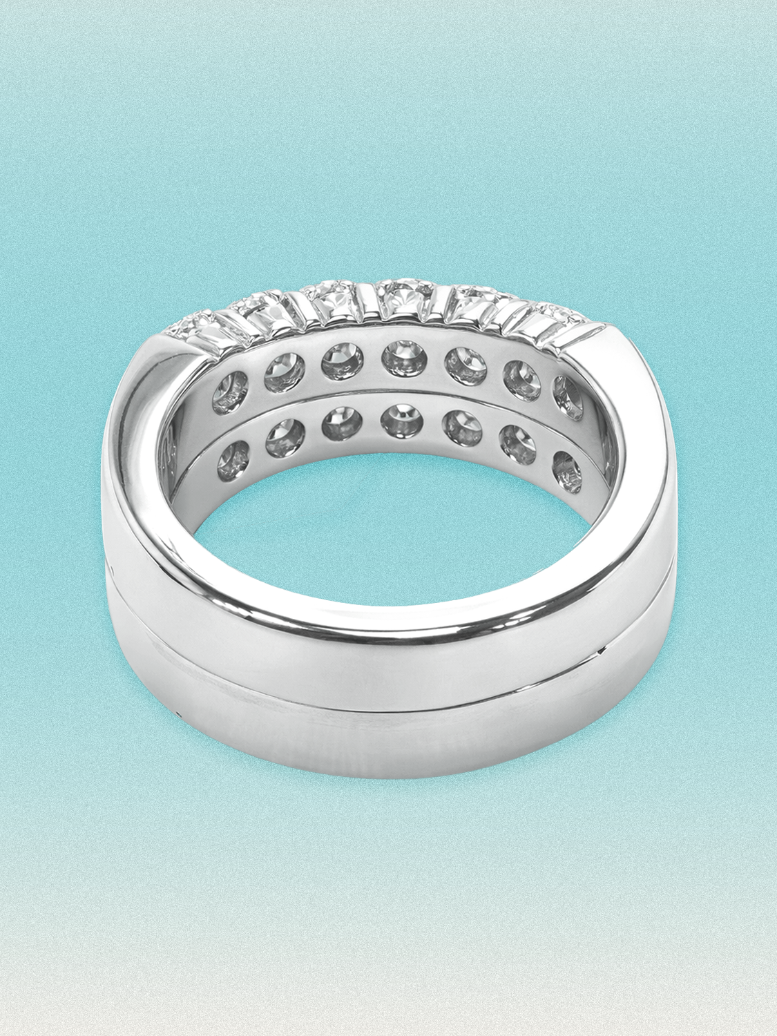 3.00 ctw Round 6-Stones Pave Lab Grown Diamond Double-Row Band