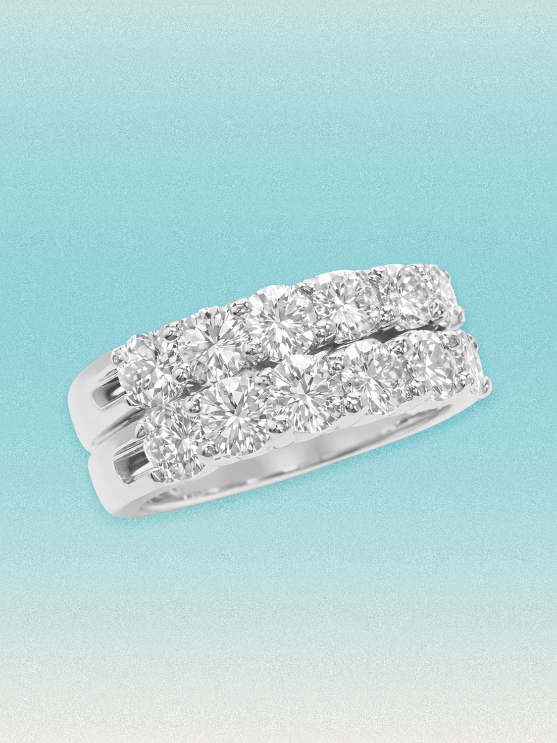 3.00 ctw Round 6-Stones Pave Lab Grown Diamond Double-Row Band