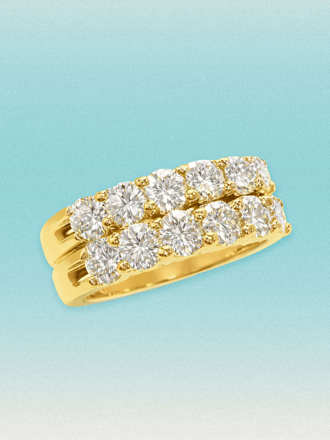 3.00 ctw Round 6-Stones Pave Lab Grown Diamond Double-Row Band