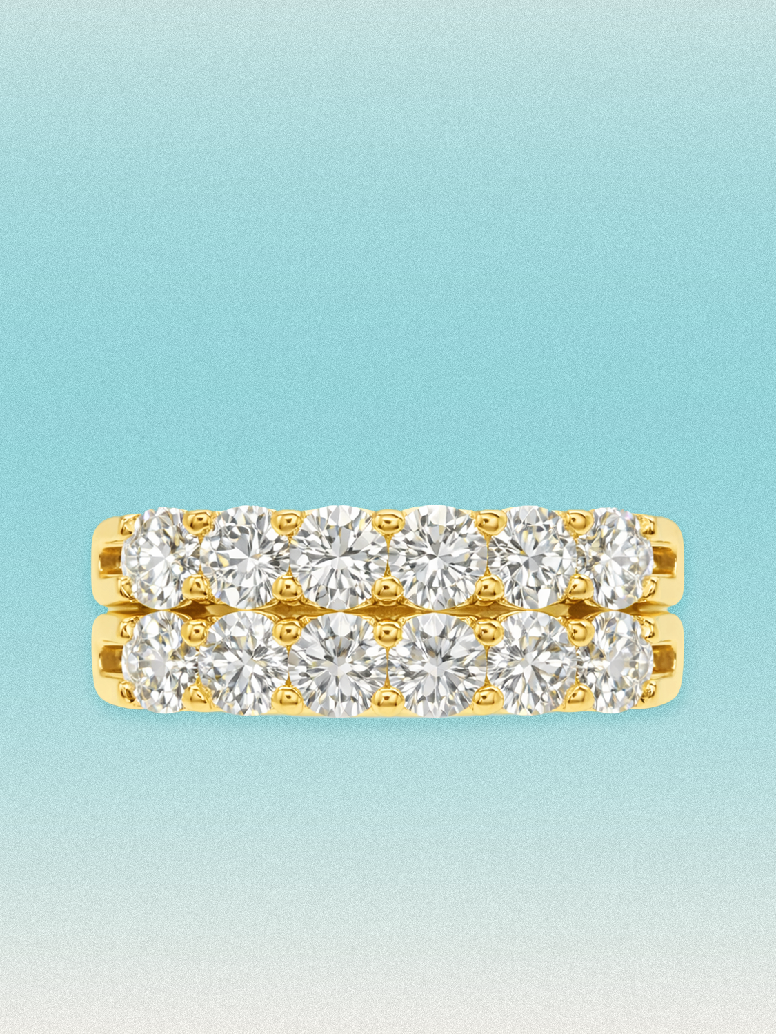 3.00 ctw Round 6-Stones Pave Lab Grown Diamond Double-Row Band