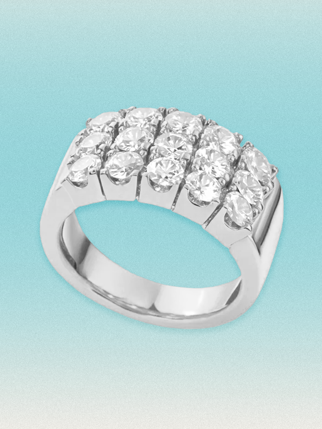 3.00 ctw Round Three-Row Pave Lab Grown Diamond Band