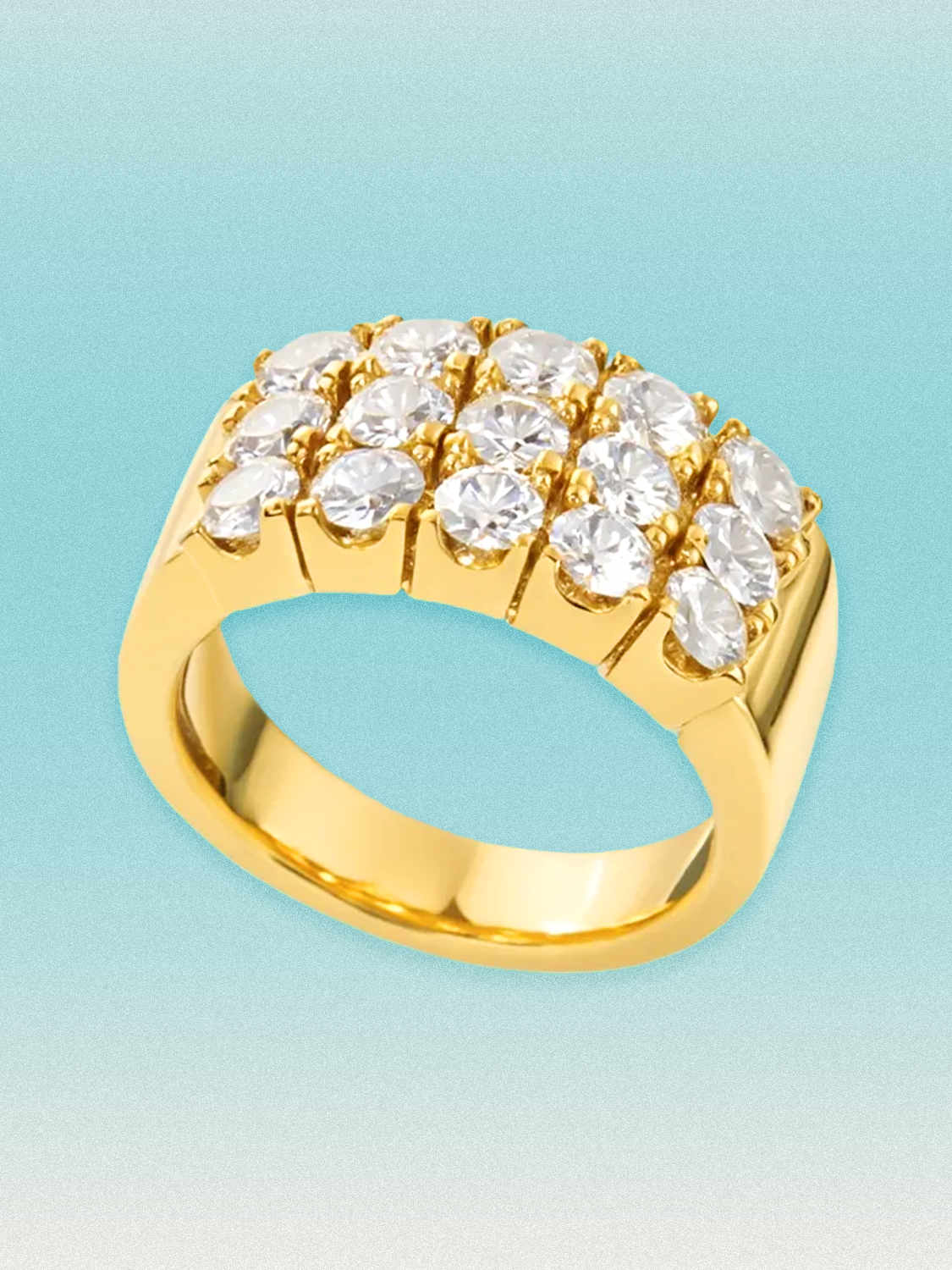 3.00 ctw Round Three-Row Pave Lab Grown Diamond Band