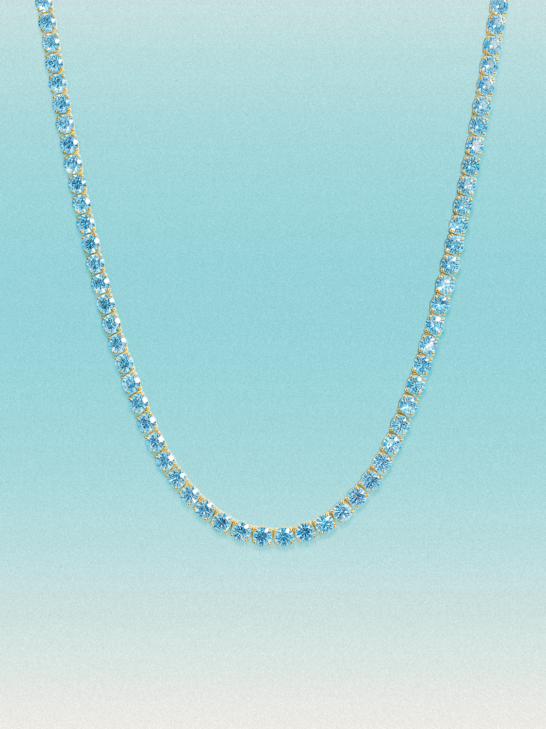 Fancy Blue 3.25mm (15.30-21.20 ctw) Round 4-Prong Lab Grown Diamond Tennis Necklace