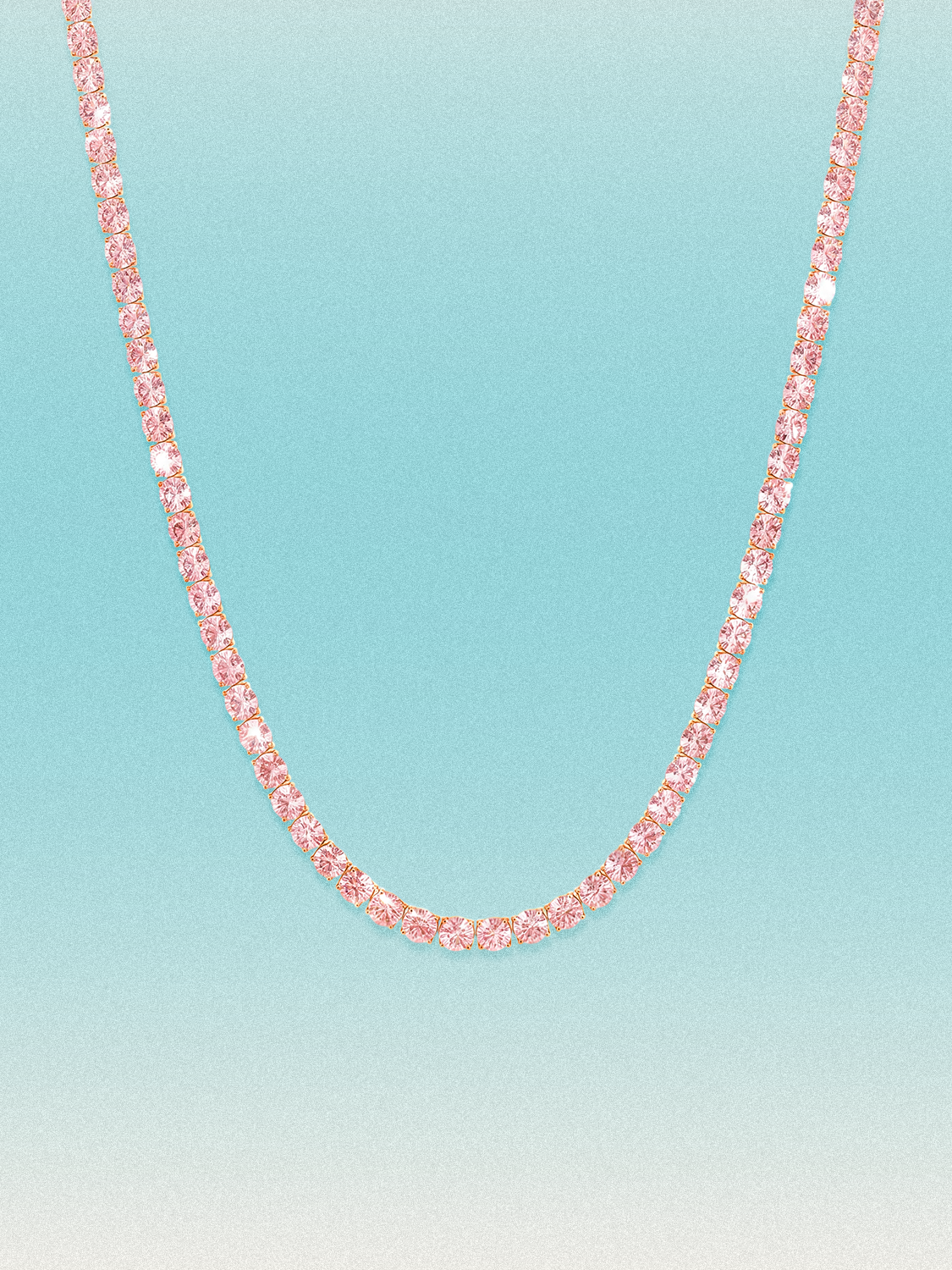 Fancy Pink 3.25mm (15.30-21.20 ctw) Round 4-Prong Lab Grown Diamond Tennis Necklace