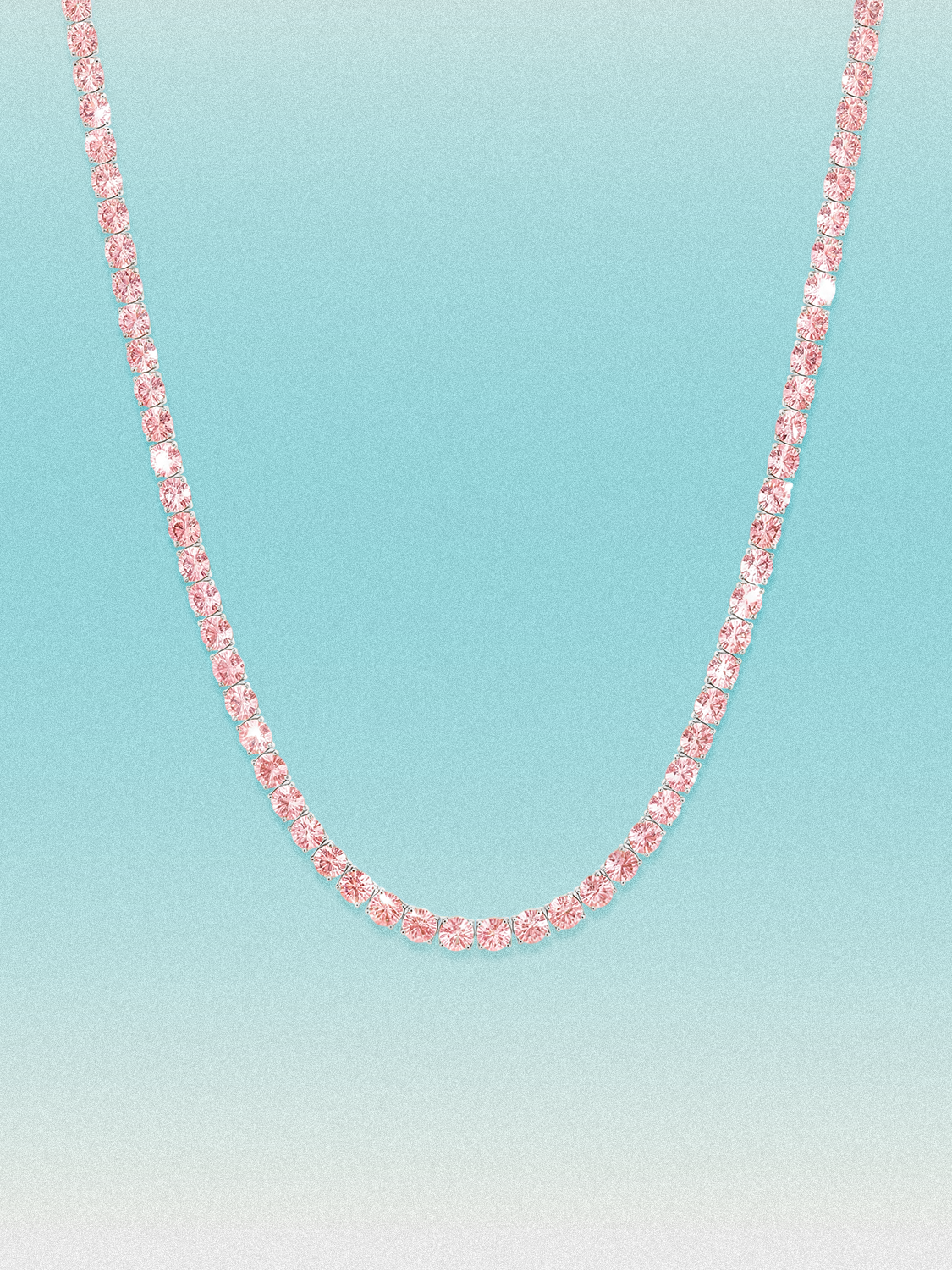 Fancy Pink 3.25mm (15.30-21.20 ctw) Round 4-Prong Lab Grown Diamond Tennis Necklace