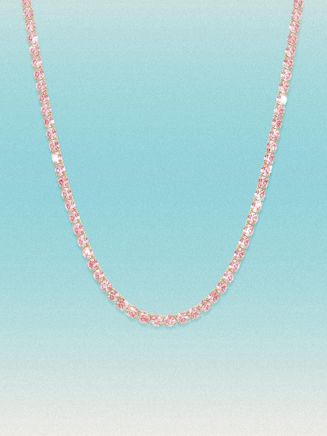 Fancy Pink 3.25mm (15.30-21.20 ctw) Round 4-Prong Lab Grown Diamond Tennis Necklace
