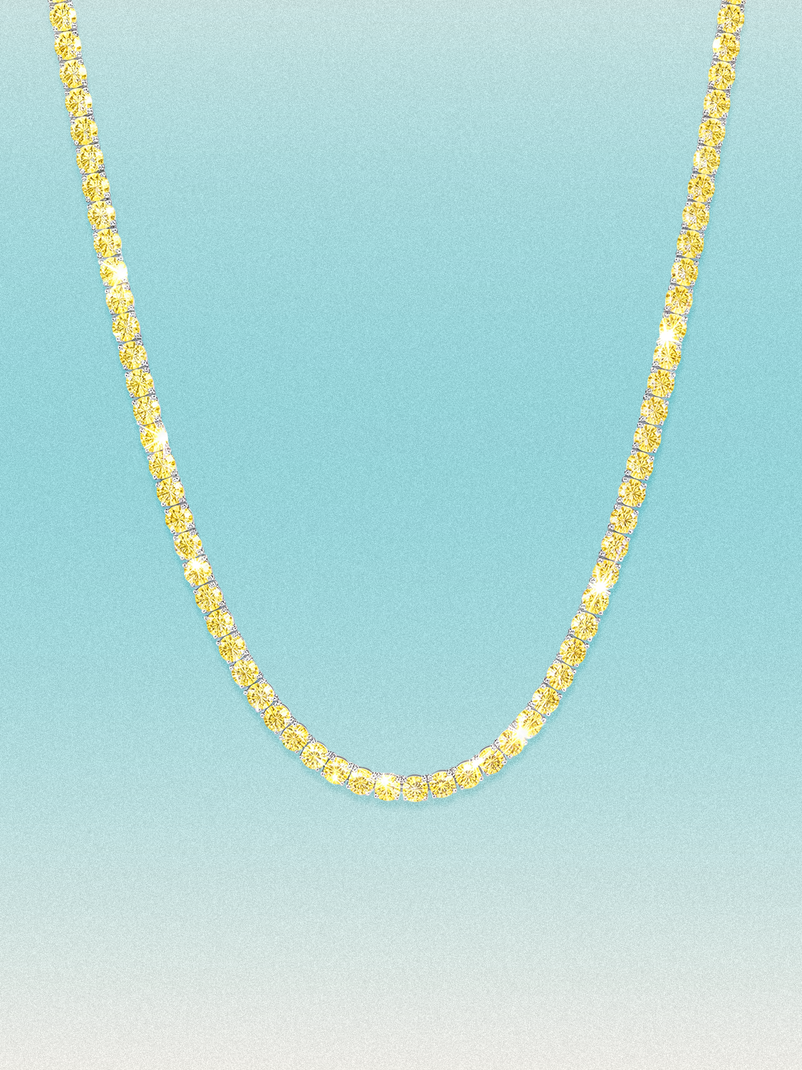 Fancy Yellow 3.25mm (15.30-21.20 ctw) Round 4-Prong Lab Grown Diamond Tennis Necklace