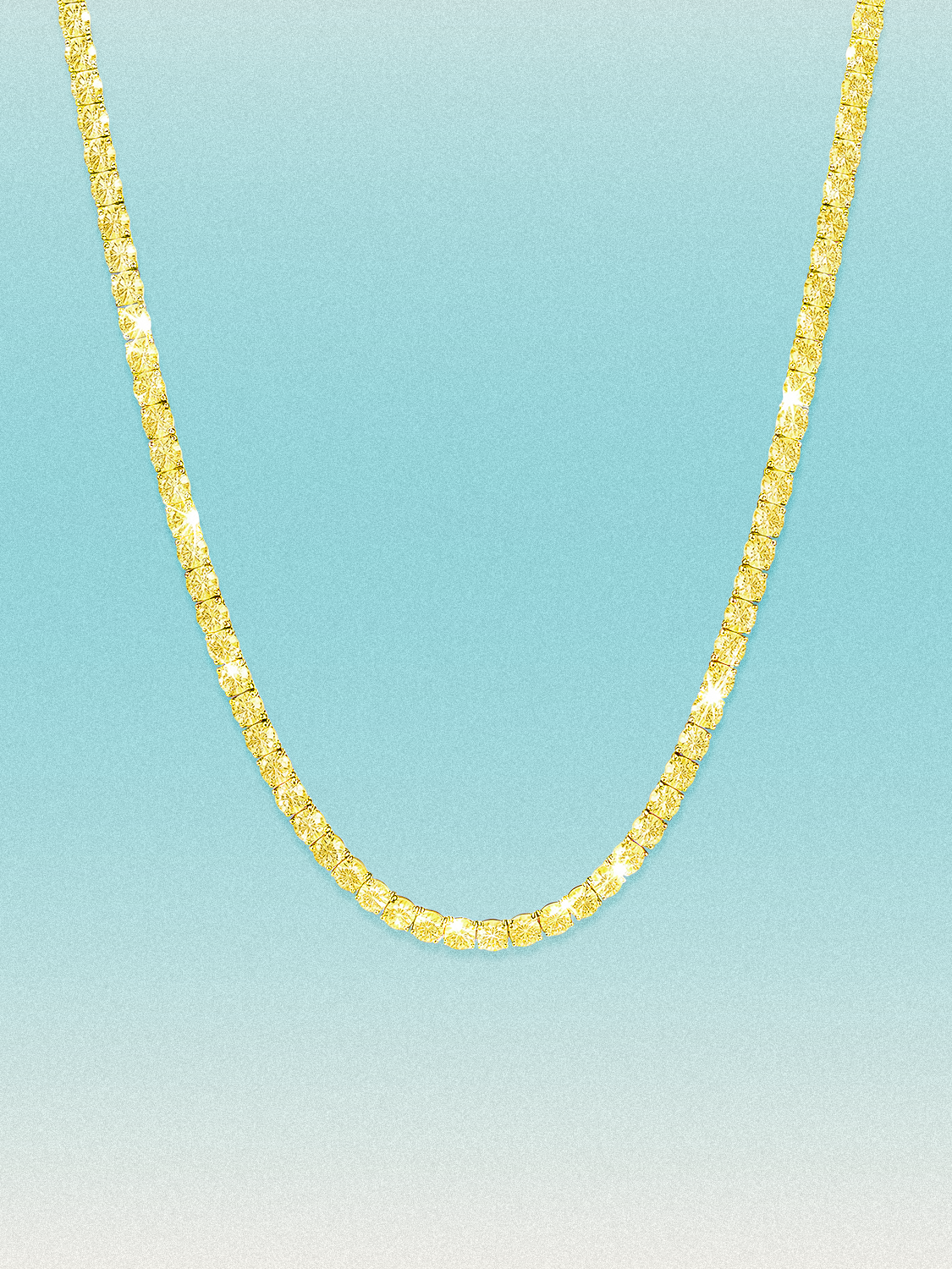 Fancy Yellow 3.25mm (15.30-21.20 ctw) Round 4-Prong Lab Grown Diamond Tennis Necklace