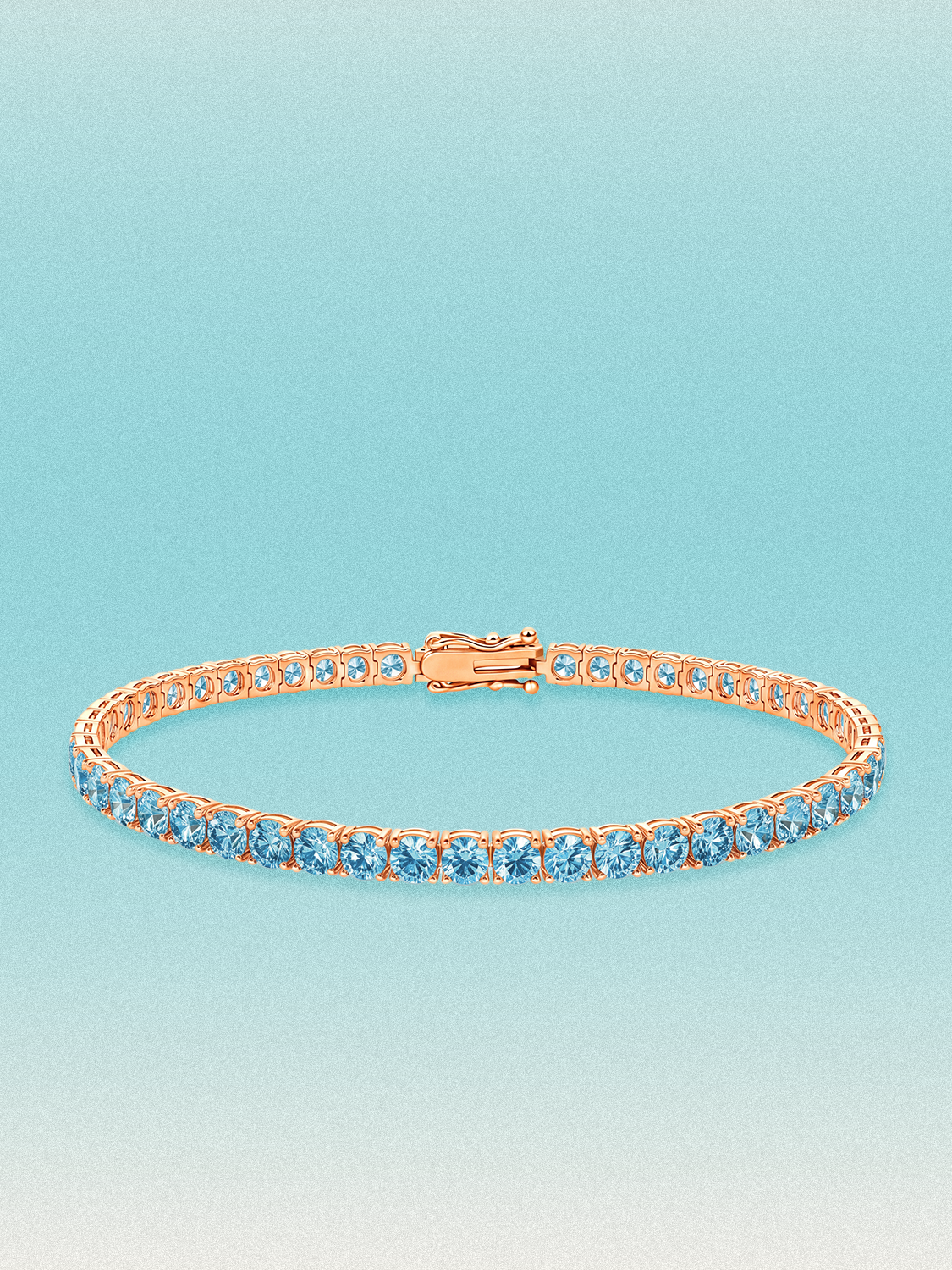Fancy Blue 3.4mm (7.20 ctw) Round 4-Prong Lab Grown Diamond Tennis Bracelet