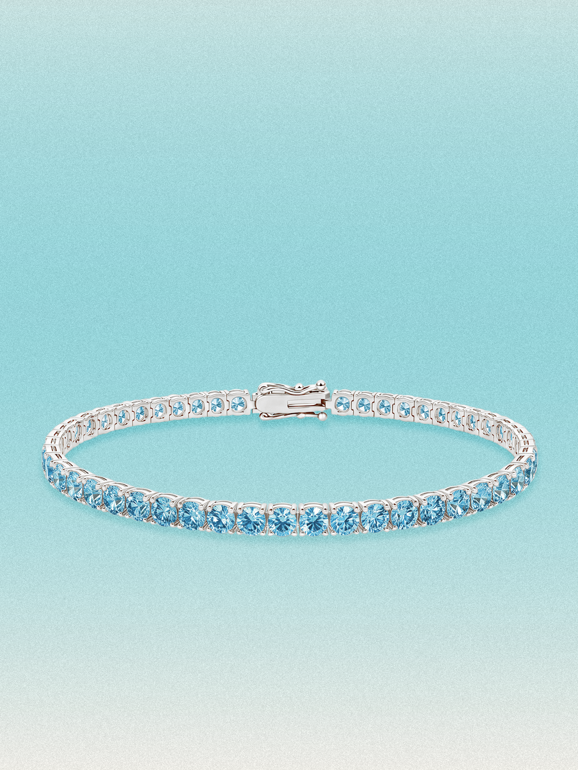 Fancy Blue 3.4mm (7.20 ctw) Round 4-Prong Lab Grown Diamond Tennis Bracelet