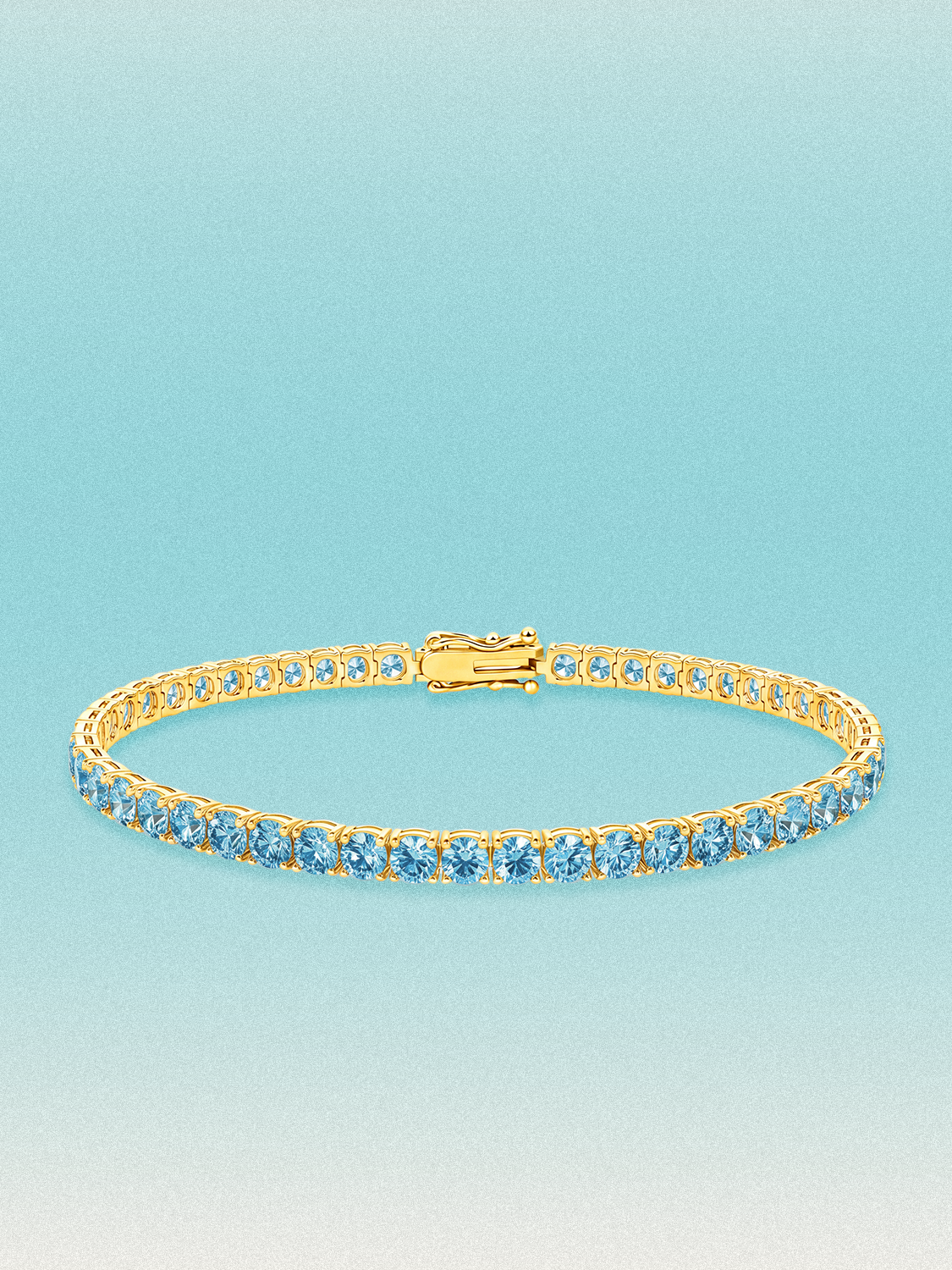 Fancy Blue 3.4mm (7.20 ctw) Round 4-Prong Lab Grown Diamond Tennis Bracelet