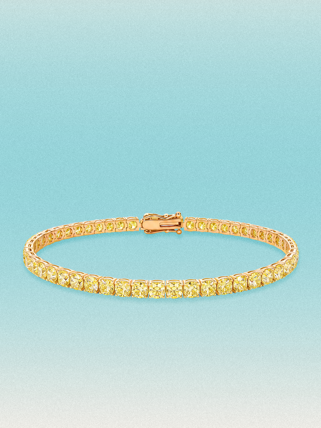 Fancy Yellow 3.4mm (7.20 ctw) Round 4-Prong Lab Grown Diamond Tennis Bracelet