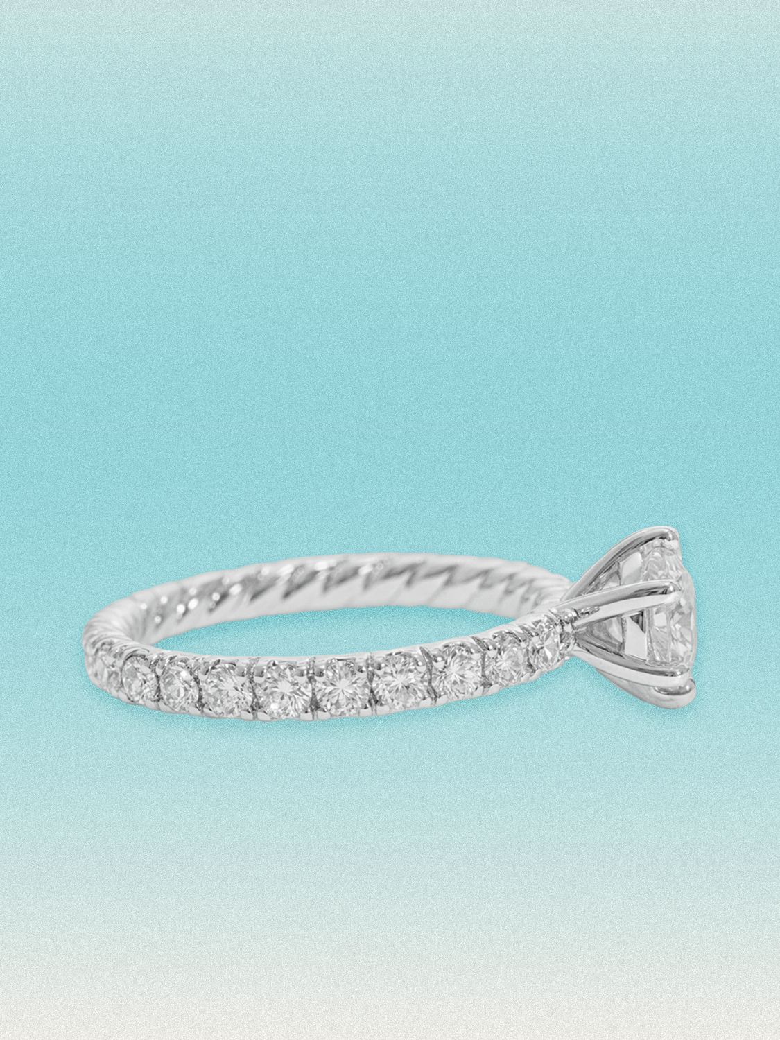 3.50 ctw Round Pave Rope Lab Grown Diamond Engagement Ring