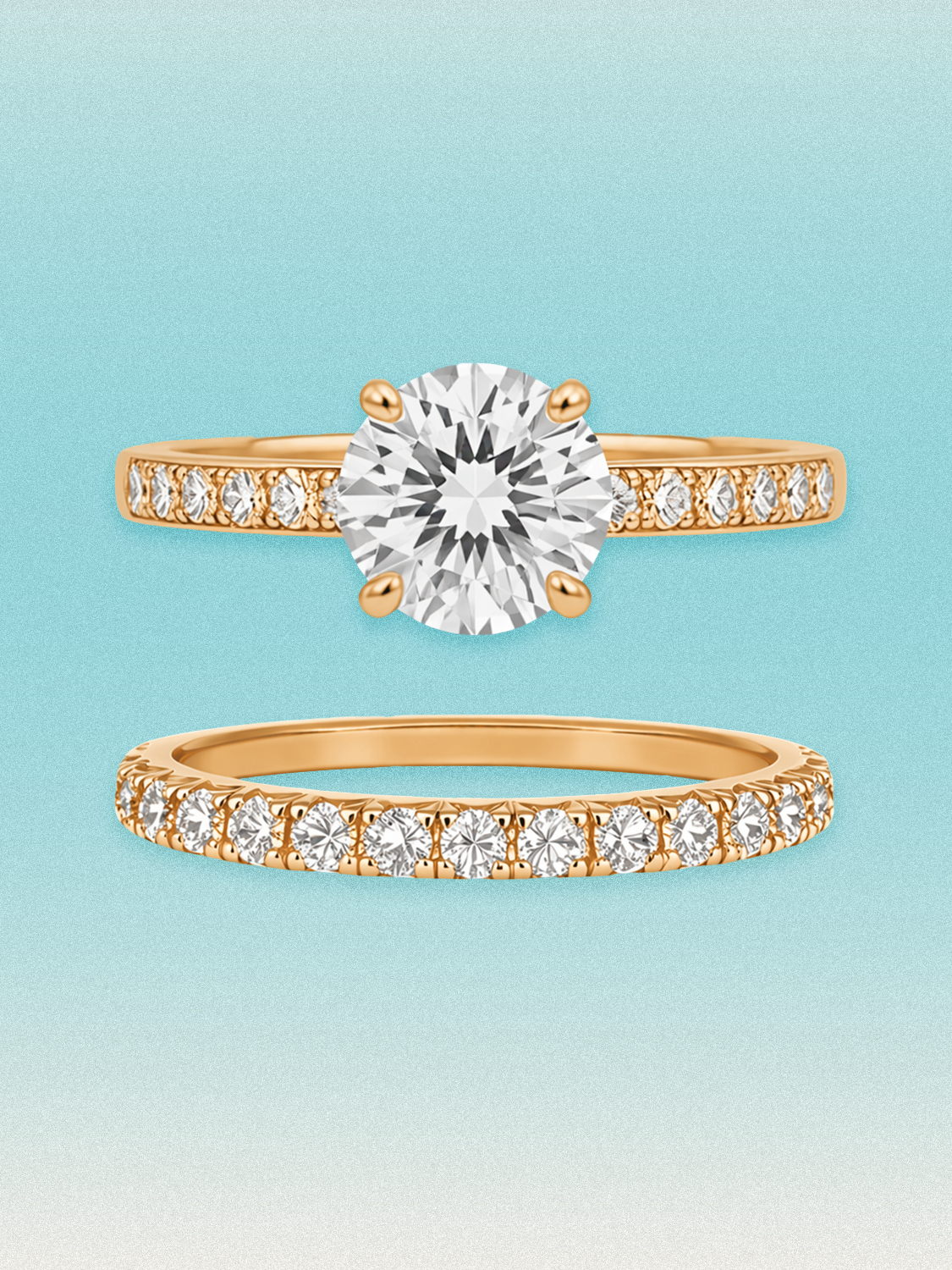 3.50 ctw Round Pave Lab Grown Diamond Bridal Set