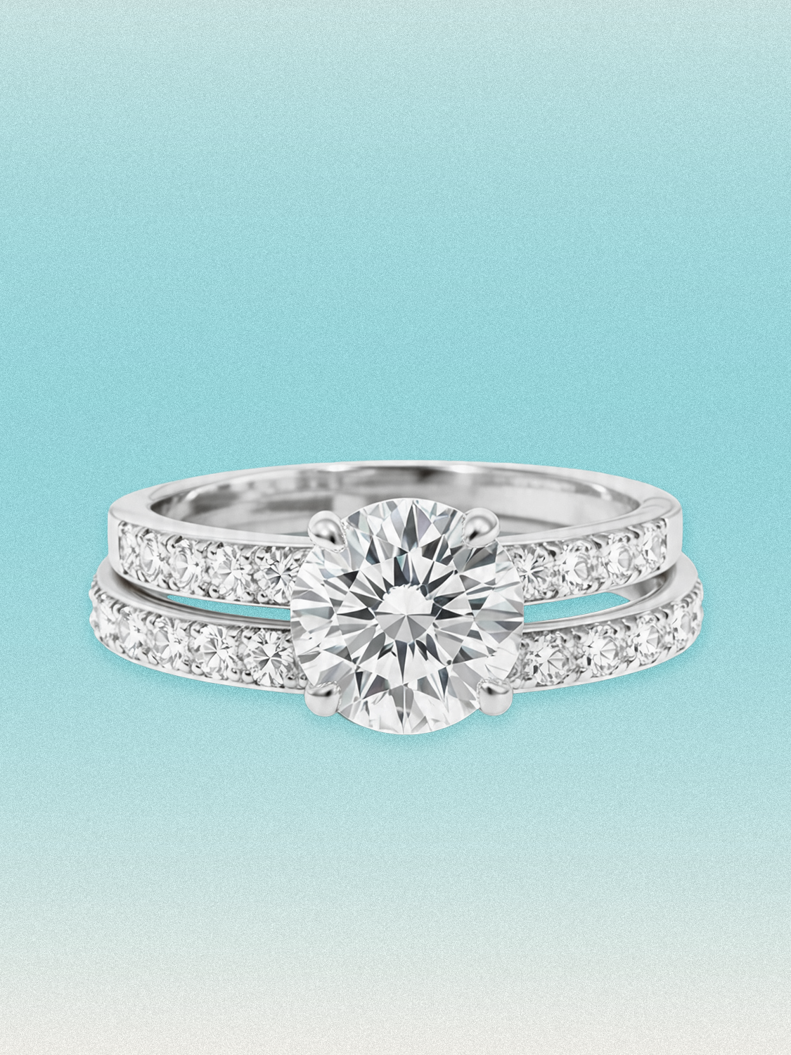 3.50 ctw Round Pave Lab Grown Diamond Bridal Set