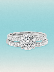3.50 ctw Round Pave Lab Grown Diamond Bridal Set
