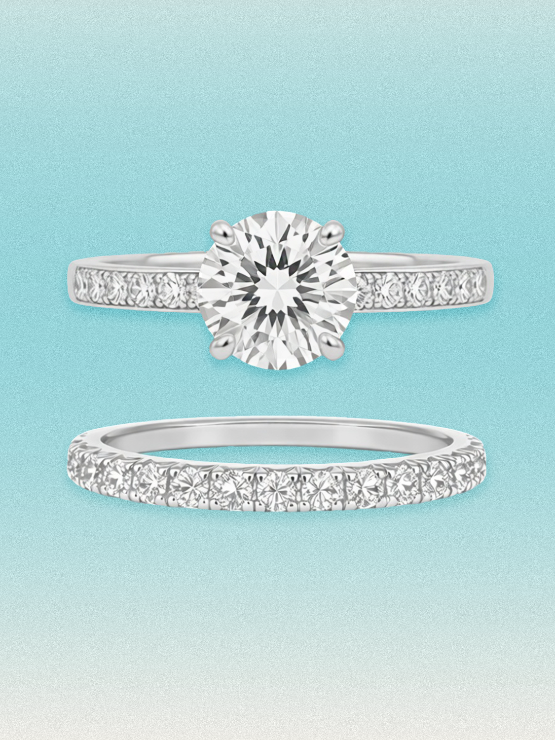3.50 ctw Round Pave Lab Grown Diamond Bridal Set