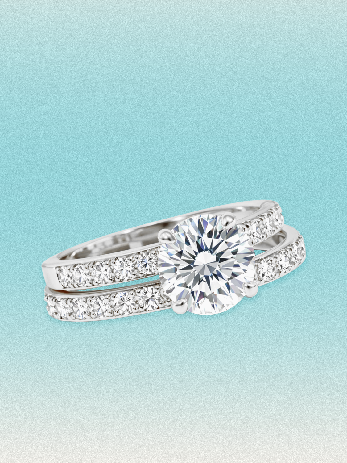 3.50 ctw Round Pave Lab Grown Diamond Bridal Set