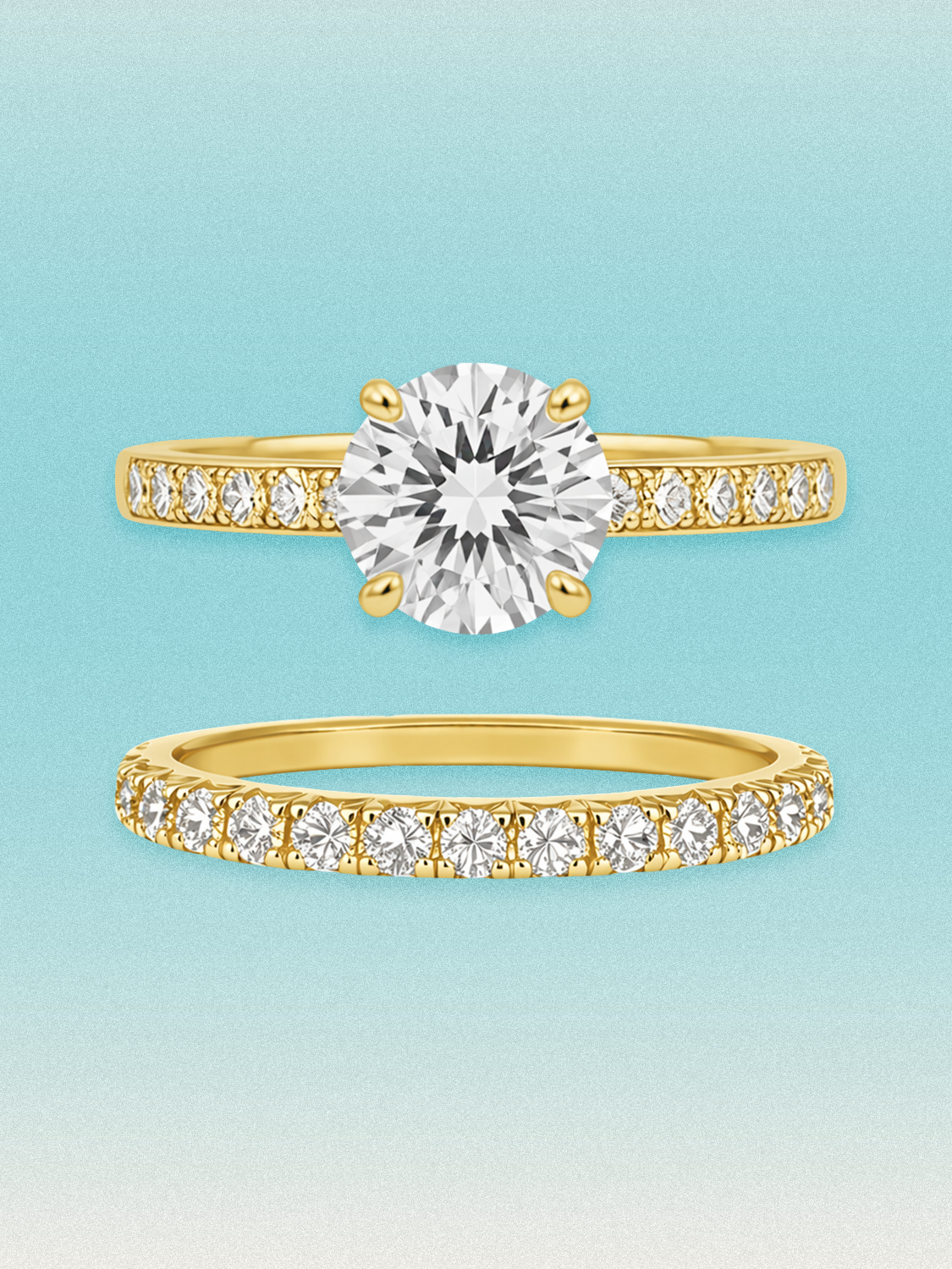 3.50 ctw Round Pave Lab Grown Diamond Bridal Set