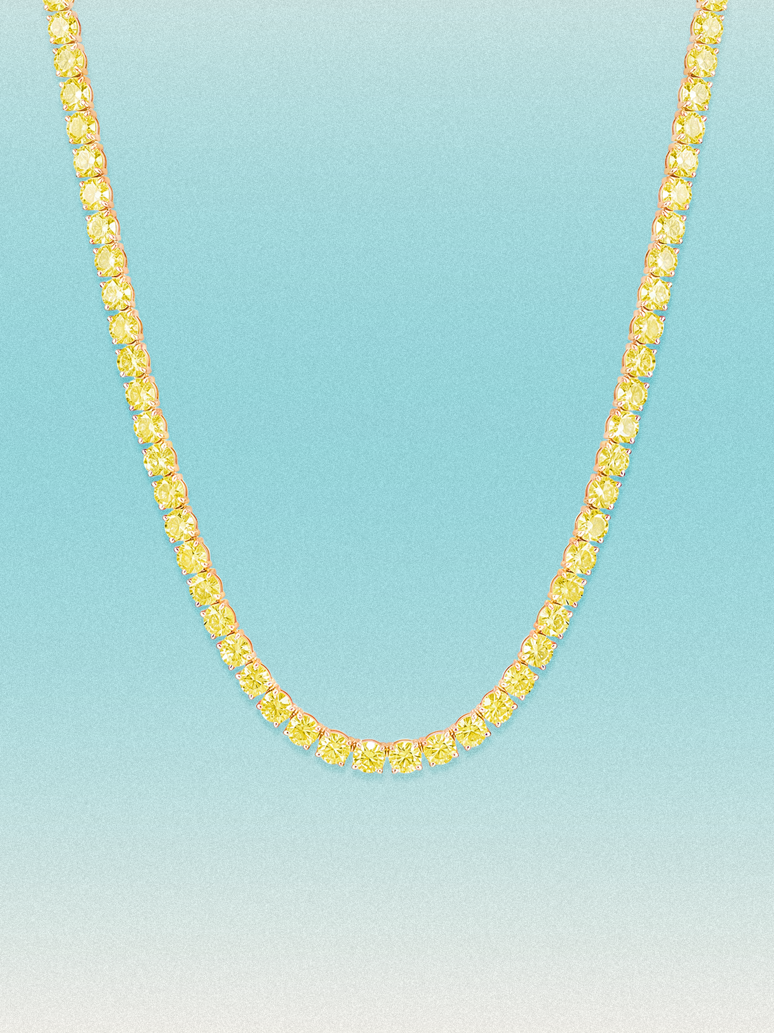 Fancy Yellow 3.5mm (18.00-25.00 ctw) Round 4-Prong Lab Grown Diamond Tennis Necklace
