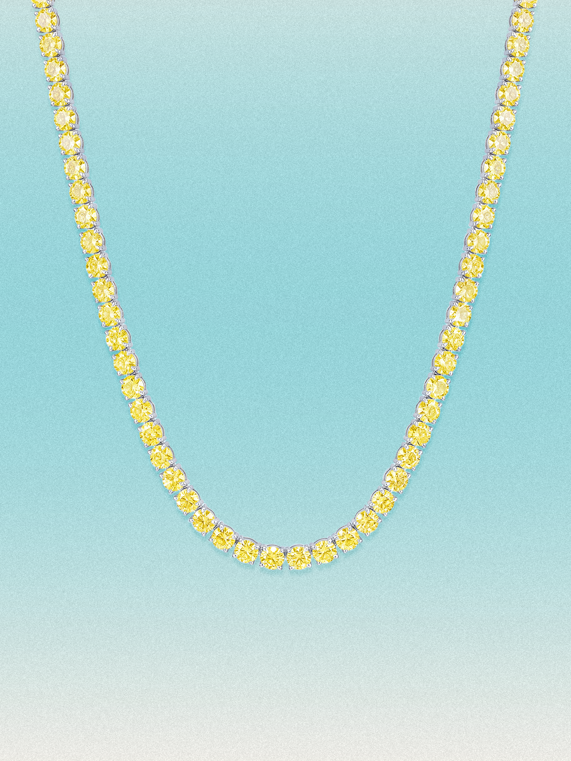Fancy Yellow 3.5mm (18.00-25.00 ctw) Round 4-Prong Lab Grown Diamond Tennis Necklace