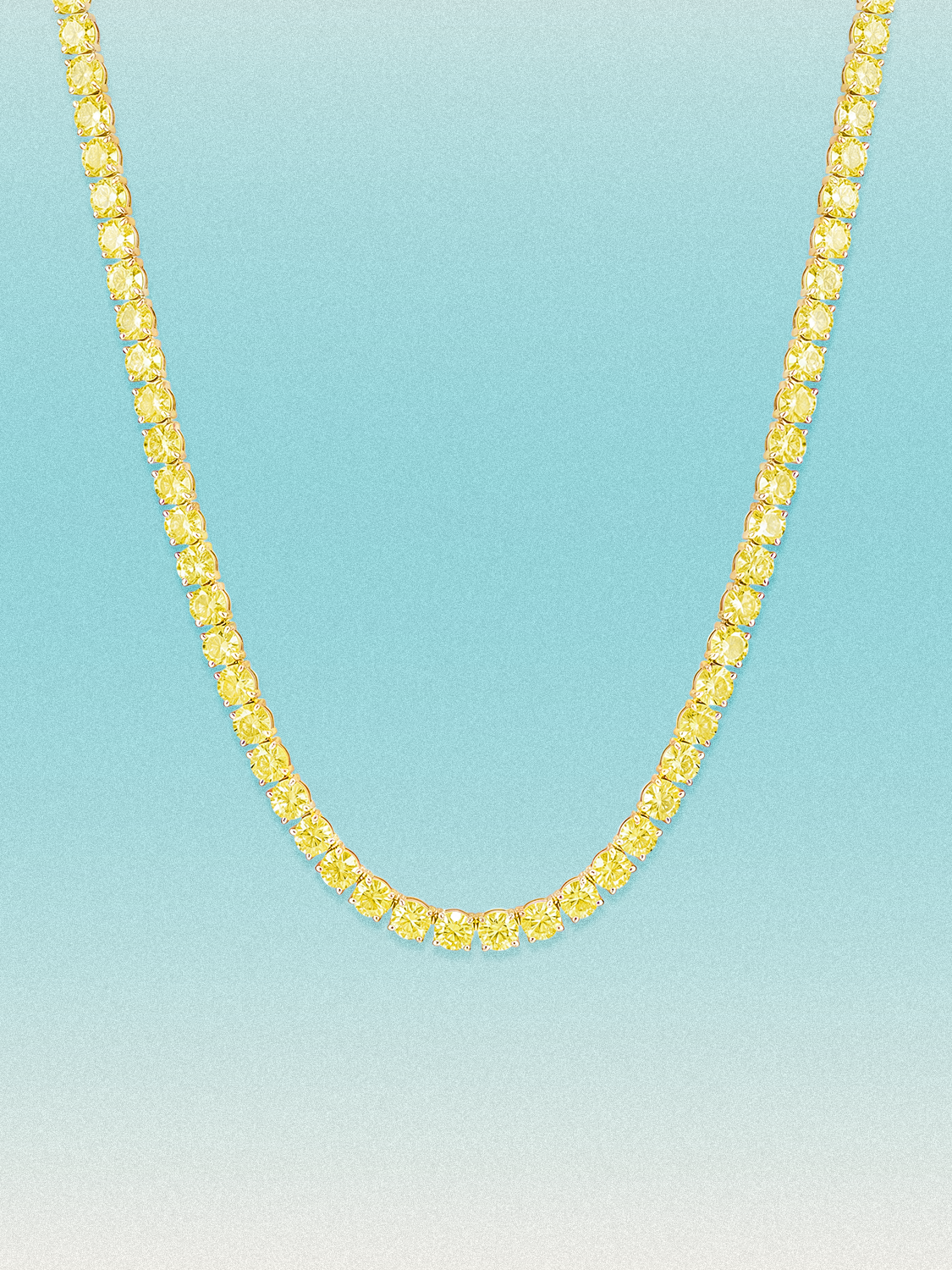 Fancy Yellow 3.5mm (18.00-25.00 ctw) Round 4-Prong Lab Grown Diamond Tennis Necklace