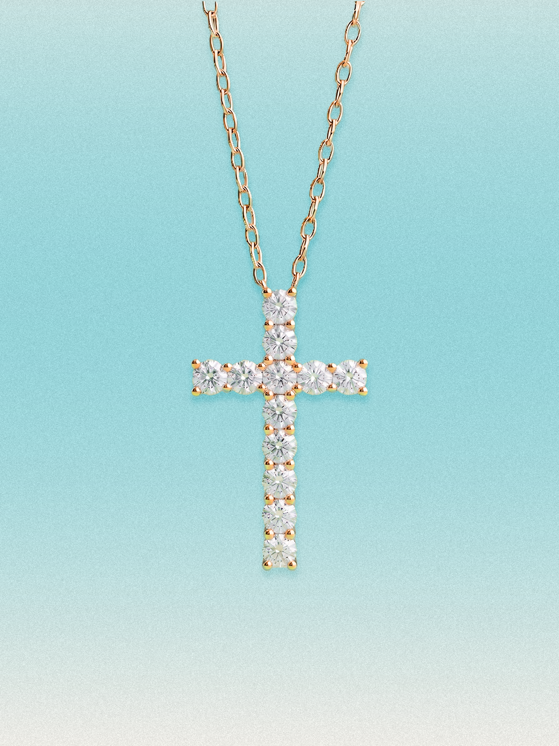 3.60 ctw Cross Round Lab Grown Diamond Pendant Necklace