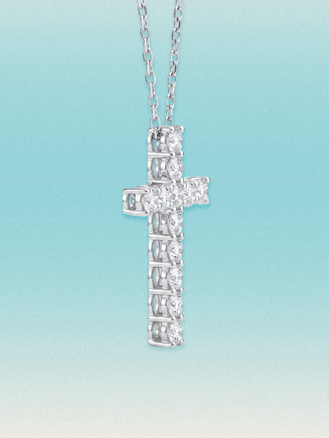 3.60 ctw Cross Round Lab Grown Diamond Pendant Necklace