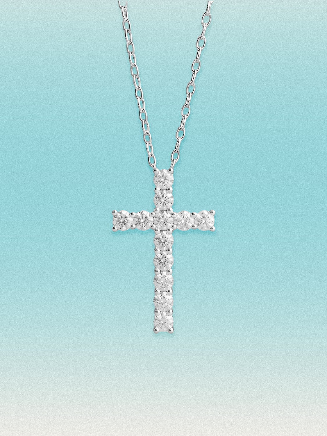 3.60 ctw Cross Round Lab Grown Diamond Pendant Necklace