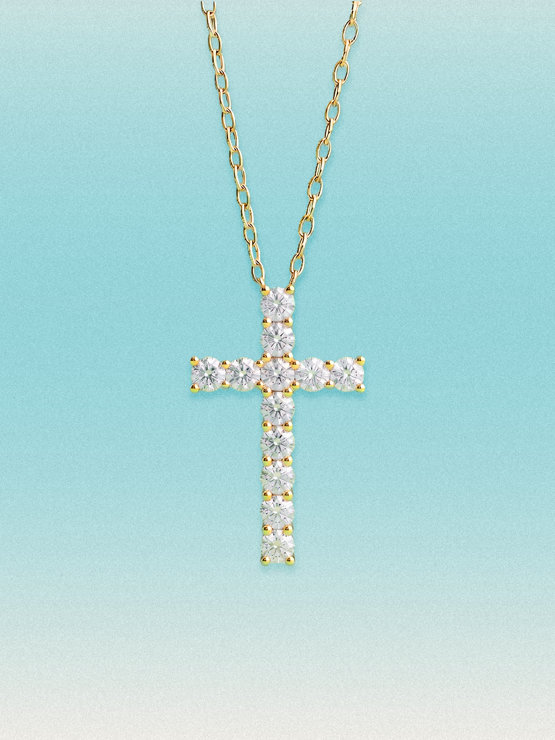3.60 ctw Cross Round Lab Grown Diamond Pendant Necklace