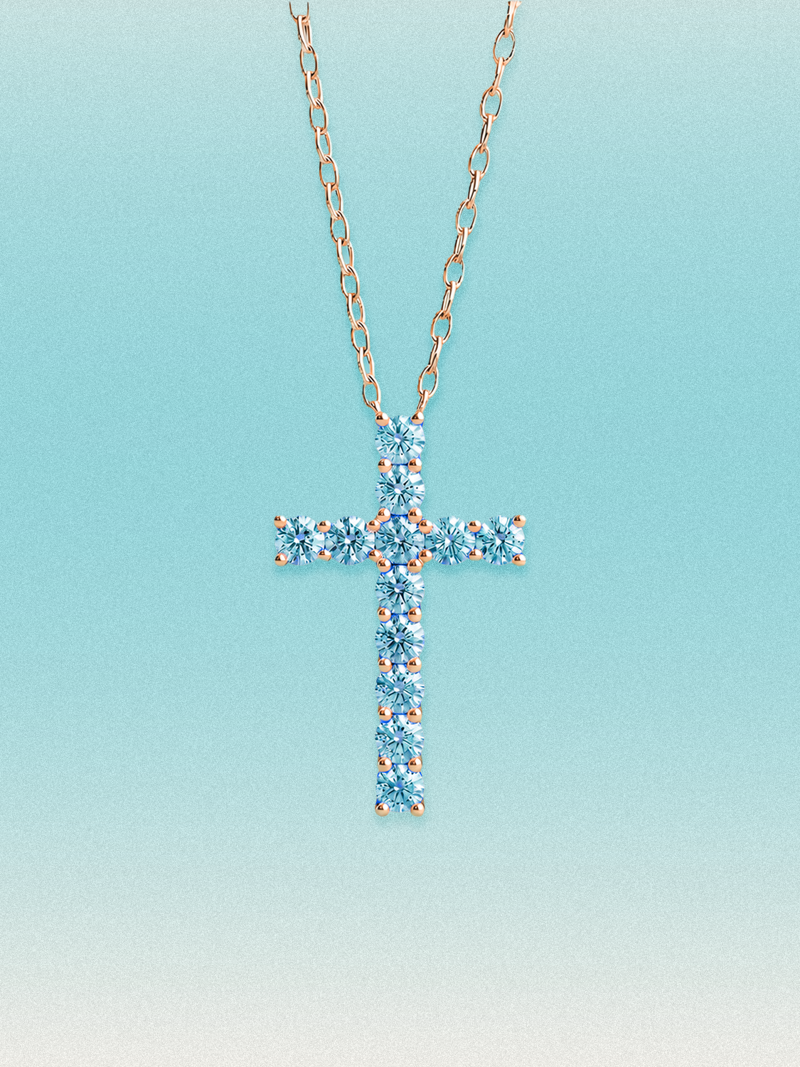 3.60 ctw Fancy Blue Cross Round Lab Grown Diamond Pendant Necklace