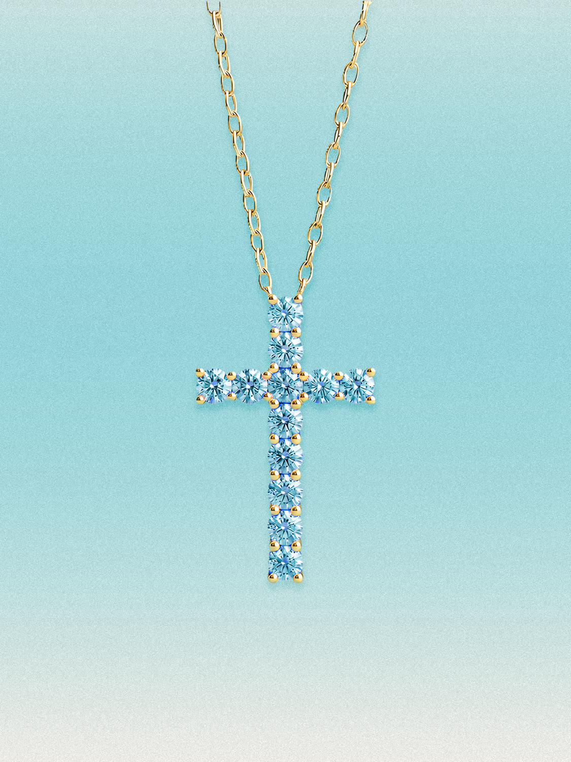 3.60 ctw Fancy Blue Cross Round Lab Grown Diamond Pendant Necklace