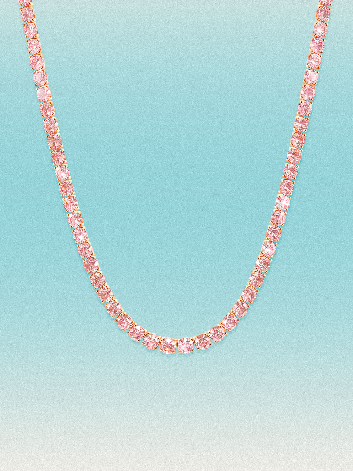 Fancy Pink 3.75mm (20.50-28.50 ctw) Round 4-Prong Lab Grown Diamond Tennis Necklace