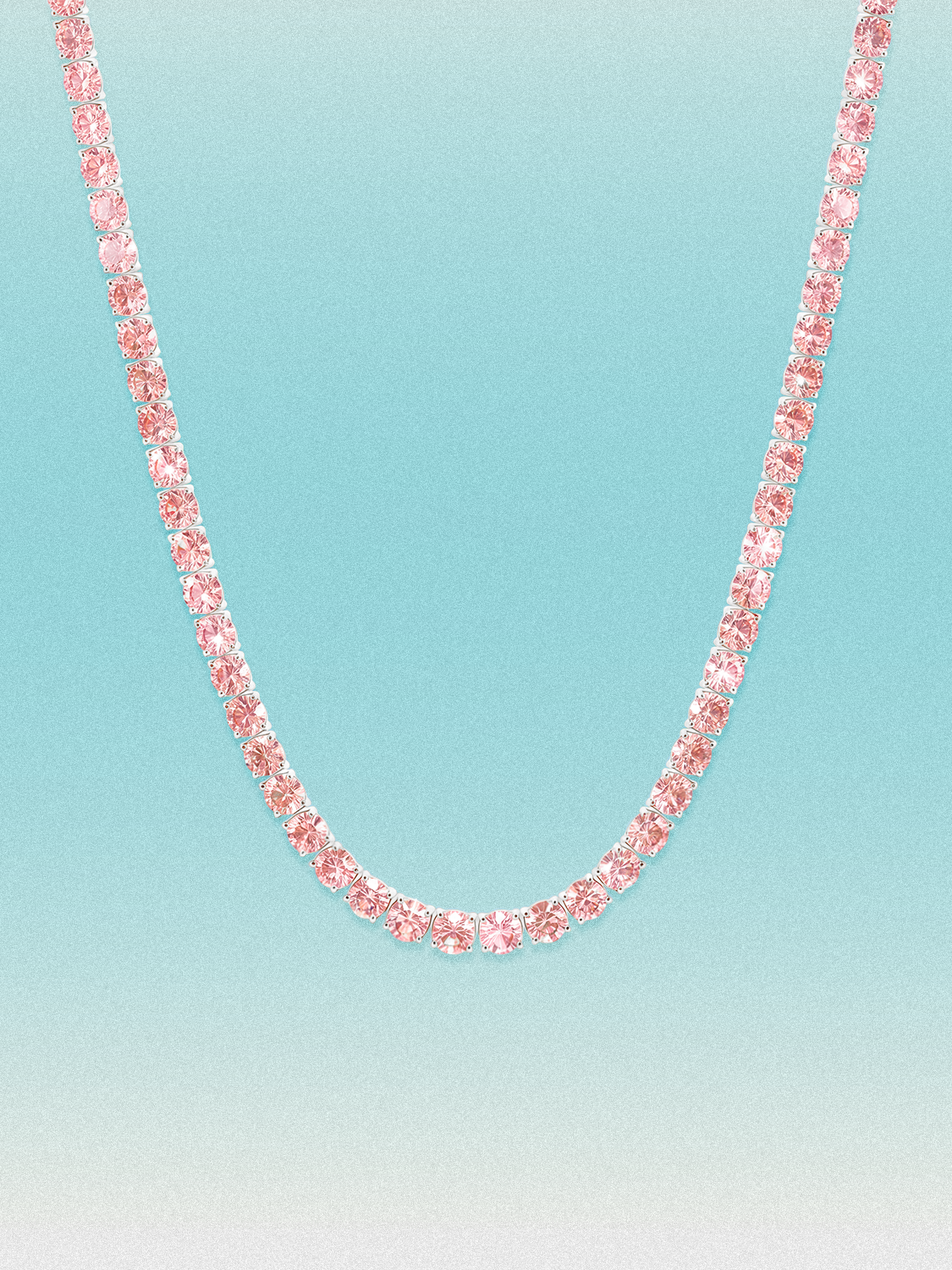 Fancy Pink 3.75mm (20.50-28.50 ctw) Round 4-Prong Lab Grown Diamond Tennis Necklace