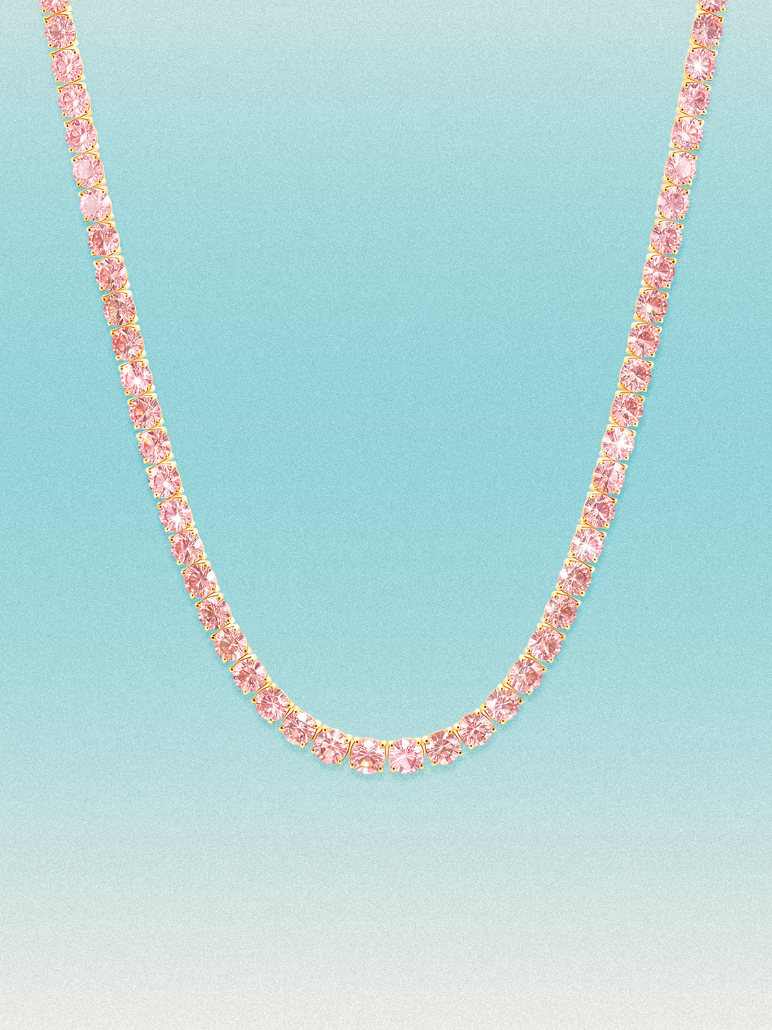 Fancy Pink 3.75mm (20.50-28.50 ctw) Round 4-Prong Lab Grown Diamond Tennis Necklace