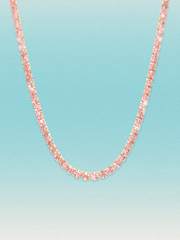 Fancy Pink 3.75mm (20.50-28.50 ctw) Round 4-Prong Lab Grown Diamond Tennis Necklace