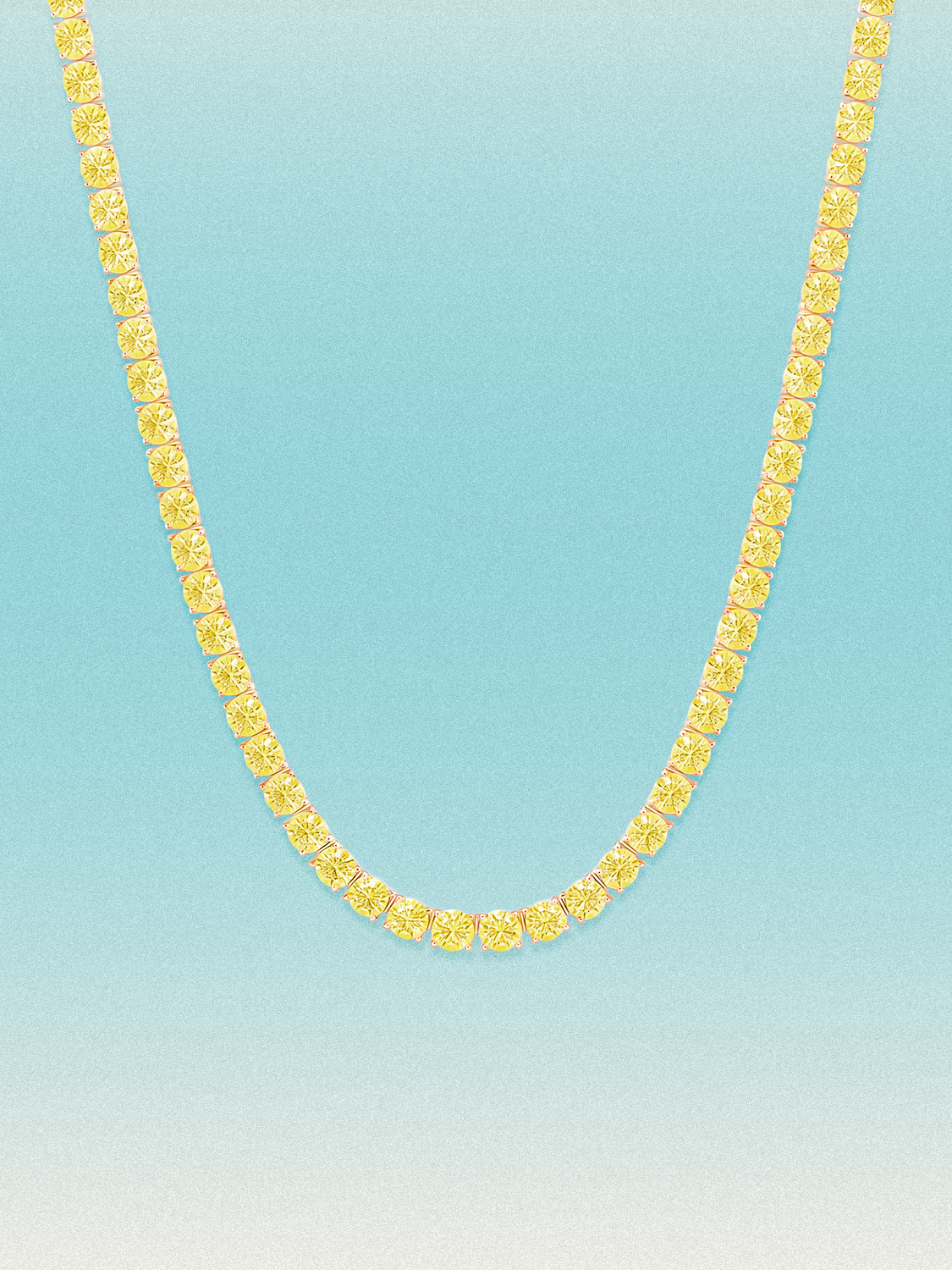 Fancy Yellow 3.75mm (20.50-28.50 ctw) Round 4-Prong Lab Grown Diamond Tennis Necklace
