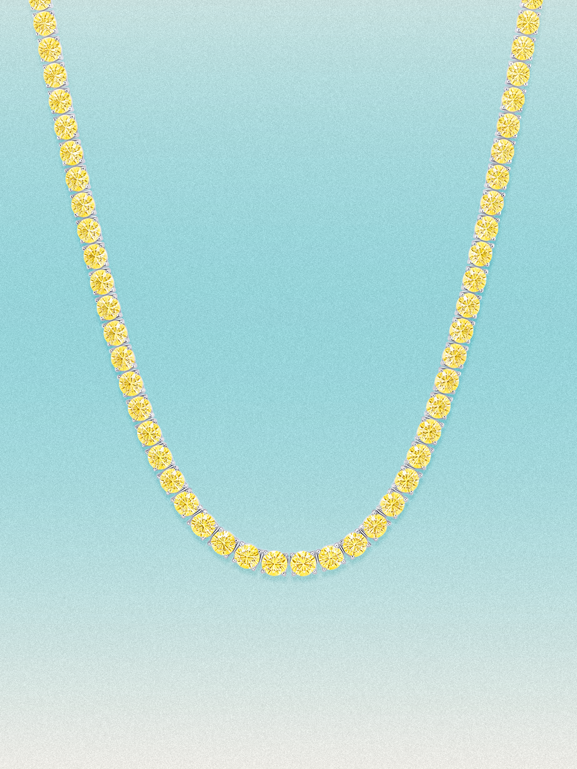 Fancy Yellow 3.75mm (20.50-28.50 ctw) Round 4-Prong Lab Grown Diamond Tennis Necklace