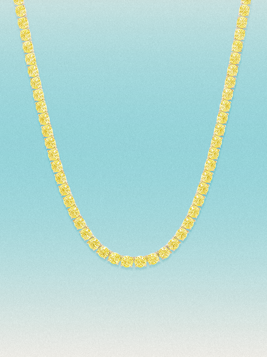 Fancy Yellow 3.75mm (20.50-28.50 ctw) Round 4-Prong Lab Grown Diamond Tennis Necklace