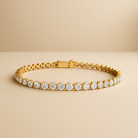 3 Prong Tennis Bracelet 14K (7 inch)