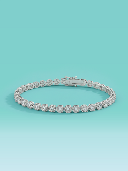 3 Prong Tennis Bracelet 14K (7 inch)