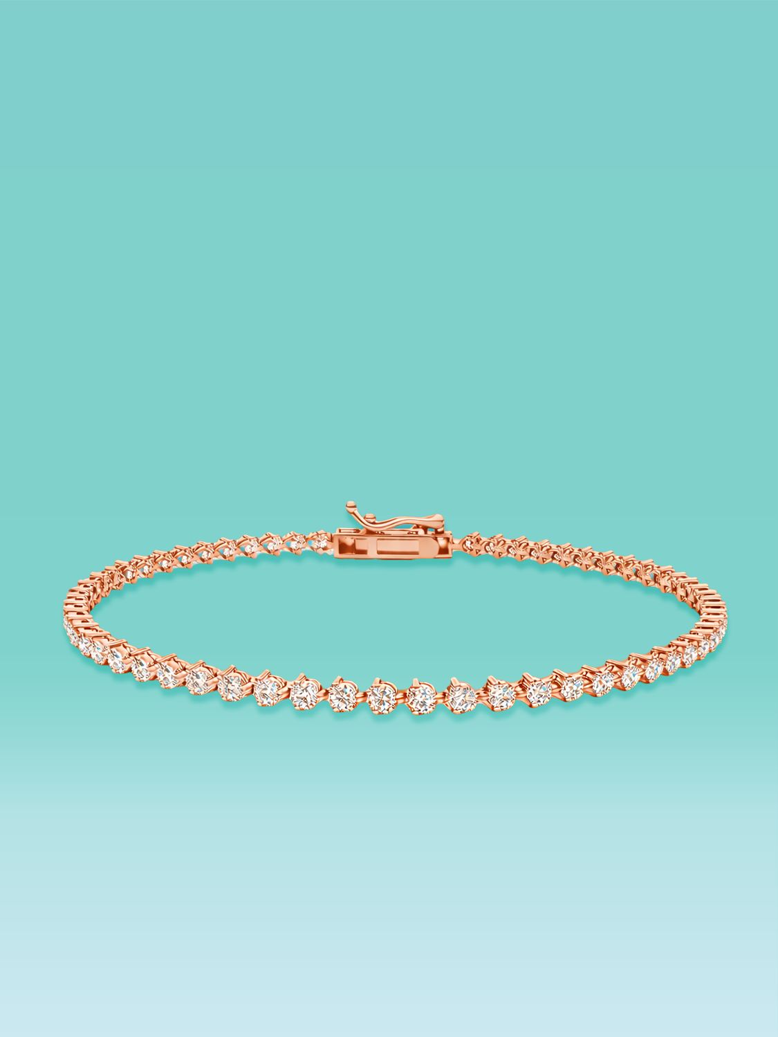 3 Prong Lab Diamond Tennis Bracelet 14K (7inch / 2.5ct total)